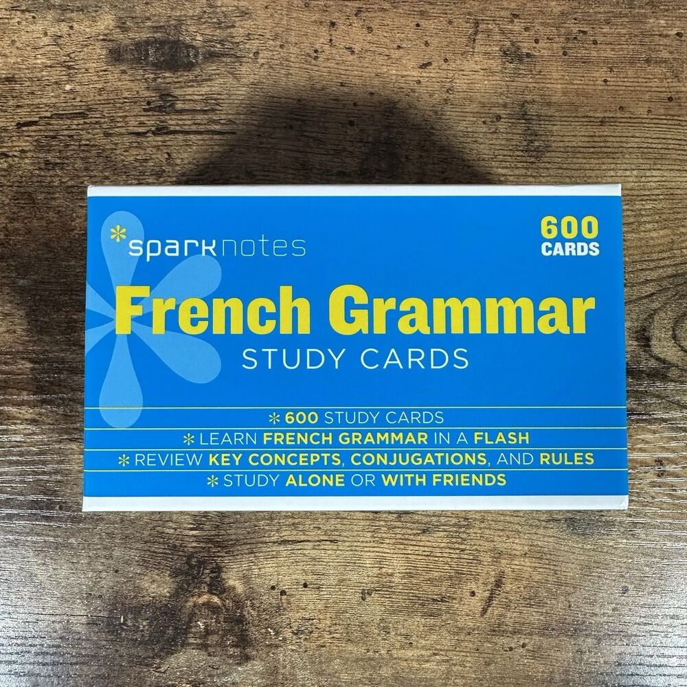 Sparknotes French Grammar Study Cards 600 Flash Cards BRAND NEW SHIPS TOMORROW